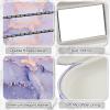 Fintie 2 in 1 Contact Lens Case and Eyeglasses Case, Double Sided Portable Eyeglasses Travel Holder with Built-in Mirror, Tweezer and Contact Lens Solution Bottle Included, Lilac Marble view 3