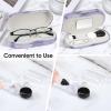 Fintie 2 in 1 Contact Lens Case and Eyeglasses Case, Double Sided Portable Eyeglasses Travel Holder with Built-in Mirror, Tweezer and Contact Lens Solution Bottle Included, Lilac Marble view 4