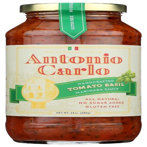 Antonio Carlo Gourmet Sauce Tomato & Basil Sauce, Gluten Free, 24 Ounces (Pack Of 6)