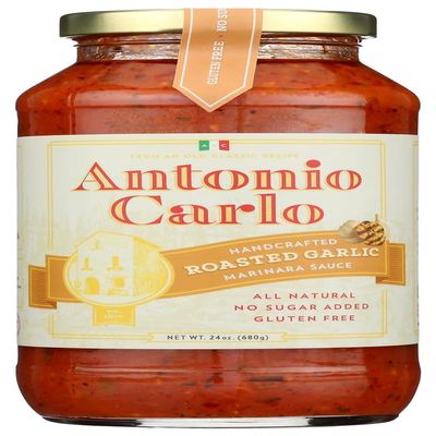 Antonio Carlo Gourmet Sauce Roasted Garlic Marinara Sauce, Gluten Free, 24 Ounces (Pack Of 6)