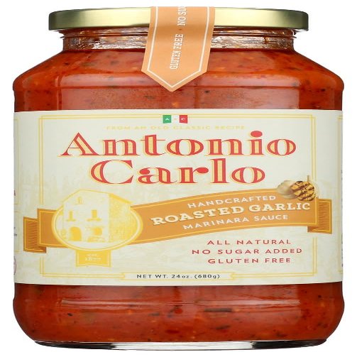 Antonio Carlo Gourmet Sauce Roasted Garlic Marinara Sauce, Gluten Free, 24 Ounces (Pack Of 6)