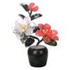 SALFEE 25cm Natural Jade Plate Bonsai Figurines Home Decoration Living Room Flower Ornaments view 1