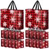 Abbylike 36 Pcs Reusable Christmas Large Gift Bags Bulk Xmas Holiday Plaid Tote Shopping Bags with Handles (Red) view 1