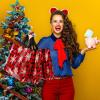 Abbylike 36 Pcs Reusable Christmas Large Gift Bags Bulk Xmas Holiday Plaid Tote Shopping Bags with Handles (Red) view 2