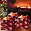 Abbylike 36 Pcs Reusable Christmas Large Gift Bags Bulk Xmas Holiday Plaid Tote Shopping Bags with Handles (Red) view 4