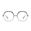 AOOLIA Blue Light Blocking Reading Glasses Hexagonal Men Women Metal Rimmed Eyewear Anti Eyestrain Computer Working Readers (Black, 3, multiplier_x) view 1