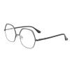 AOOLIA Blue Light Blocking Reading Glasses Hexagonal Men Women Metal Rimmed Eyewear Anti Eyestrain Computer Working Readers (Black, 3, multiplier_x) view 2