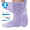 Bulinlulu Extra Width Diabetic Socks Men Women-4 Pairs Wide Edema Sock for Swollen Feet,Non Slip Cast Bariatric Socks 13-15,Hospital Socks with Grips, Lymphedema Socks(4 Purple) view 1