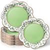Suttmin 50 Pcs Sage Green Plates Eucalyptus Party Supplies Disposable Sage Green Paper Plates 9 inch Greenery Eucalyptus Leaves Dinnerware Decoration for Wedding Shower Birthday Party Favors view 1