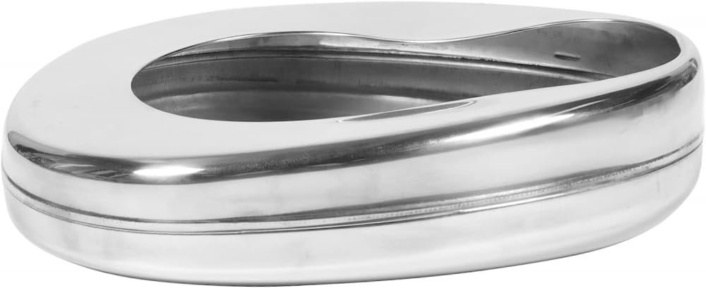1pc Bedpan Toilet Seat for Elderly Pan with Lid Stainless Steel Saucepan Male Bed Pan Portable Elderly Bed Urine Pot Horizontal Bedpan Bed Pan for Bedridden Elderly Metal Bedpan