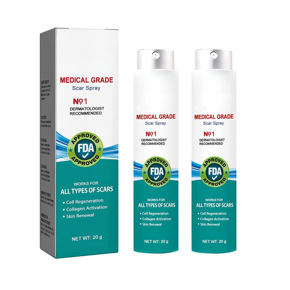 2 Pcs Scar Remove Medical Grade Scar Spray, Acne Scar Treatment, Scar Removal Spray for All Types of Scars - Especially Acne Scars, Surgical Scars and Old Scars