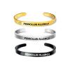 RENYILIN 3PCS Stainless steel cuff bracelet Medical alert ID Emergency first Aid bracelet (PENICILLIN ALLERGY) view 1