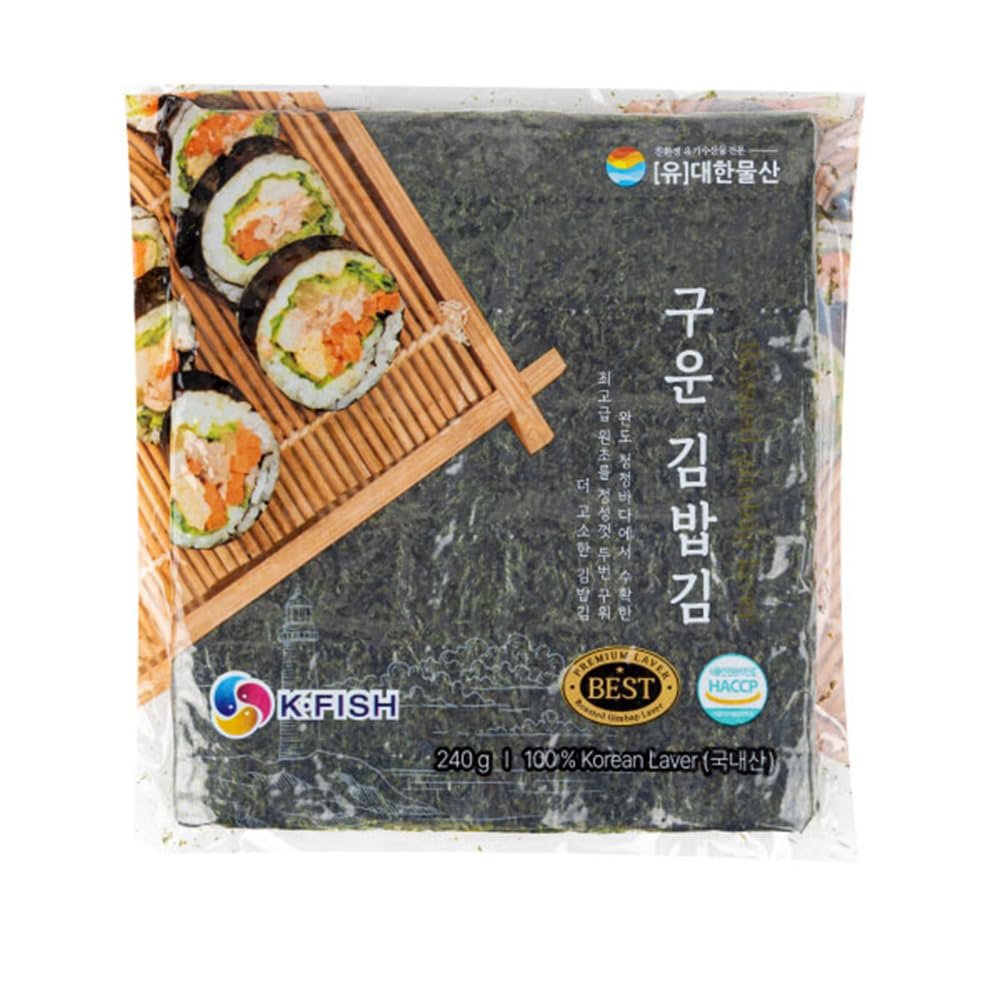 Roasted Gimbap Laver, Korean Premium Laver, Sushi Nori Seaweed Sheets, Smooth and Crispy Texture, 100 sheets, 8.46 oz