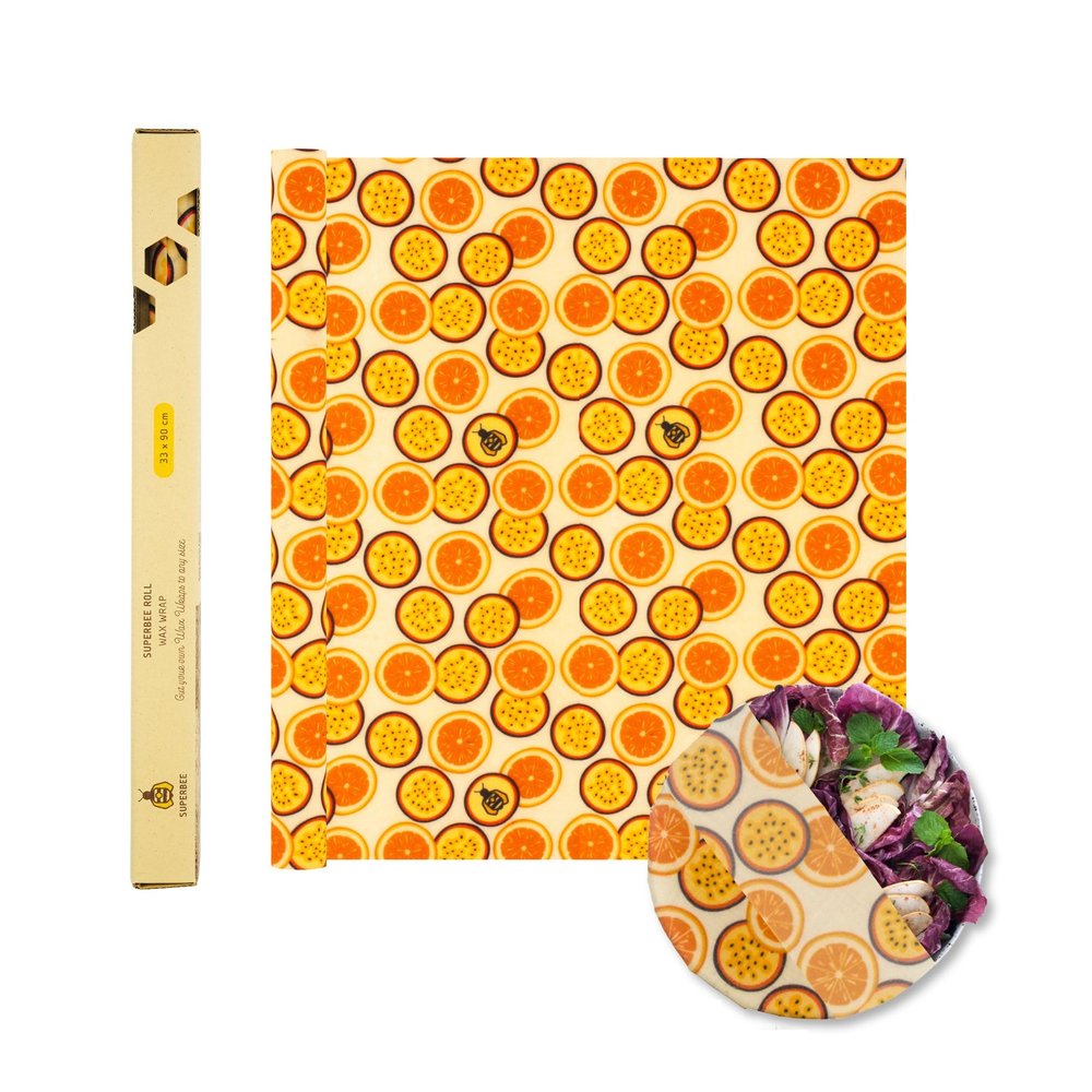 SUPERBEE Beeswax Wrap Roll, Reusable for Food, Wraps Rolls, Reusable Bees Paper for Wrapping Vegetables & Cheese, Bowl Covers and Sandwich Wrapping Paper, Roll XL - Passion