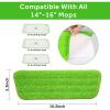 16.5 inch Mop Pads Refills, 3 Pack Microfiber Reusable Replacement Mop Pads Flat Replacements Heads for Wet Or Dry Floor Cleaning and Scrubbing, Green Cloth view 2