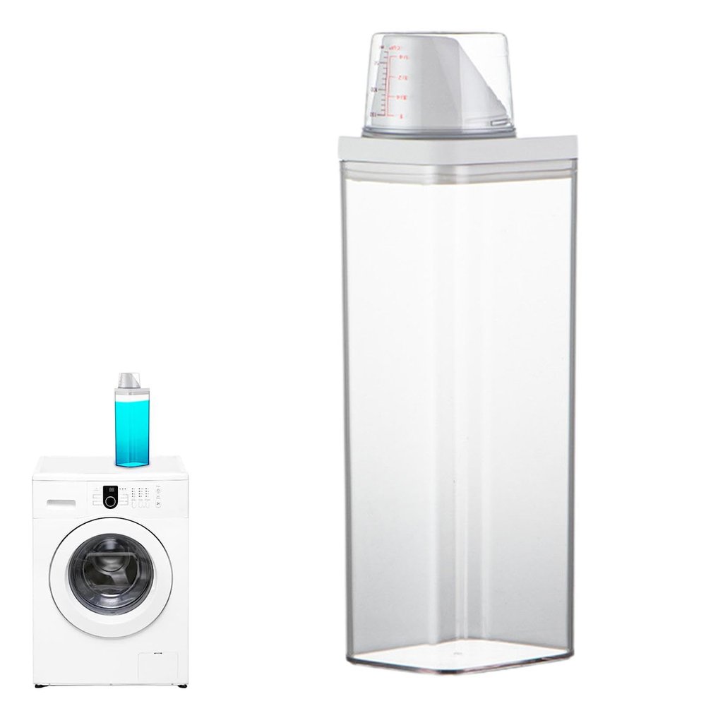 Laundry Detergent Dispenser | Washing Powder Dispenser with Measuring Cup,Reusable Empty Bottles Laundry Washing Up Powder Container Soap Detergents Storage Box for Bathroom Washroom