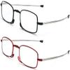 2 Pack Folding Reading Glasses for Men Women with Keychain Compact Bags Blue Light Blocking Portable Pocket Computer Readers,Black and Red 0.0 view 2