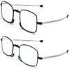 2 Pack Folding Reading Glasses for Men Women with Keychain Compact Bags Blue Light Blocking Portable Pocket Computer Readers,Black and Blue 4.0 view 2