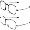 2 Pack Folding Reading Glasses for Men Women with Keychain Compact Bags Blue Light Blocking Portable Pocket Computer Readers,Black and Grey 0.0 view 2