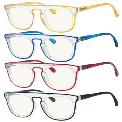 Eyekepper 4-Pack Progressive Multifocus Reading Glasses Blue Light Blocking No Line Multifocal Readers Double Color +1.25