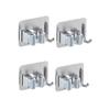 4PCS Self Adhesive Broom Holder Wall Mounted Mop Holder Broom Organizer with Hook Anti-Slip Garage Storage Hanger for Home Garden (Grey) view 1