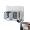4PCS Self Adhesive Broom Holder Wall Mounted Mop Holder Broom Organizer with Hook Anti-Slip Garage Storage Hanger for Home Garden (Grey) view 4
