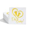 Baby Shower Napkins - 50 Pcs White Disposable Paper Luncheon Cocktail Napkins with Gold Foil "Oh Baby & Footprints" Folded 5"x5" for Baby Shower Party view 1