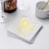 Baby Shower Napkins - 50 Pcs White Disposable Paper Luncheon Cocktail Napkins with Gold Foil "Oh Baby & Footprints" Folded 5"x5" for Baby Shower Party view 2