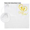 Baby Shower Napkins - 50 Pcs White Disposable Paper Luncheon Cocktail Napkins with Gold Foil "Oh Baby & Footprints" Folded 5"x5" for Baby Shower Party view 3