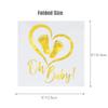 Baby Shower Napkins - 50 Pcs White Disposable Paper Luncheon Cocktail Napkins with Gold Foil "Oh Baby & Footprints" Folded 5"x5" for Baby Shower Party view 4