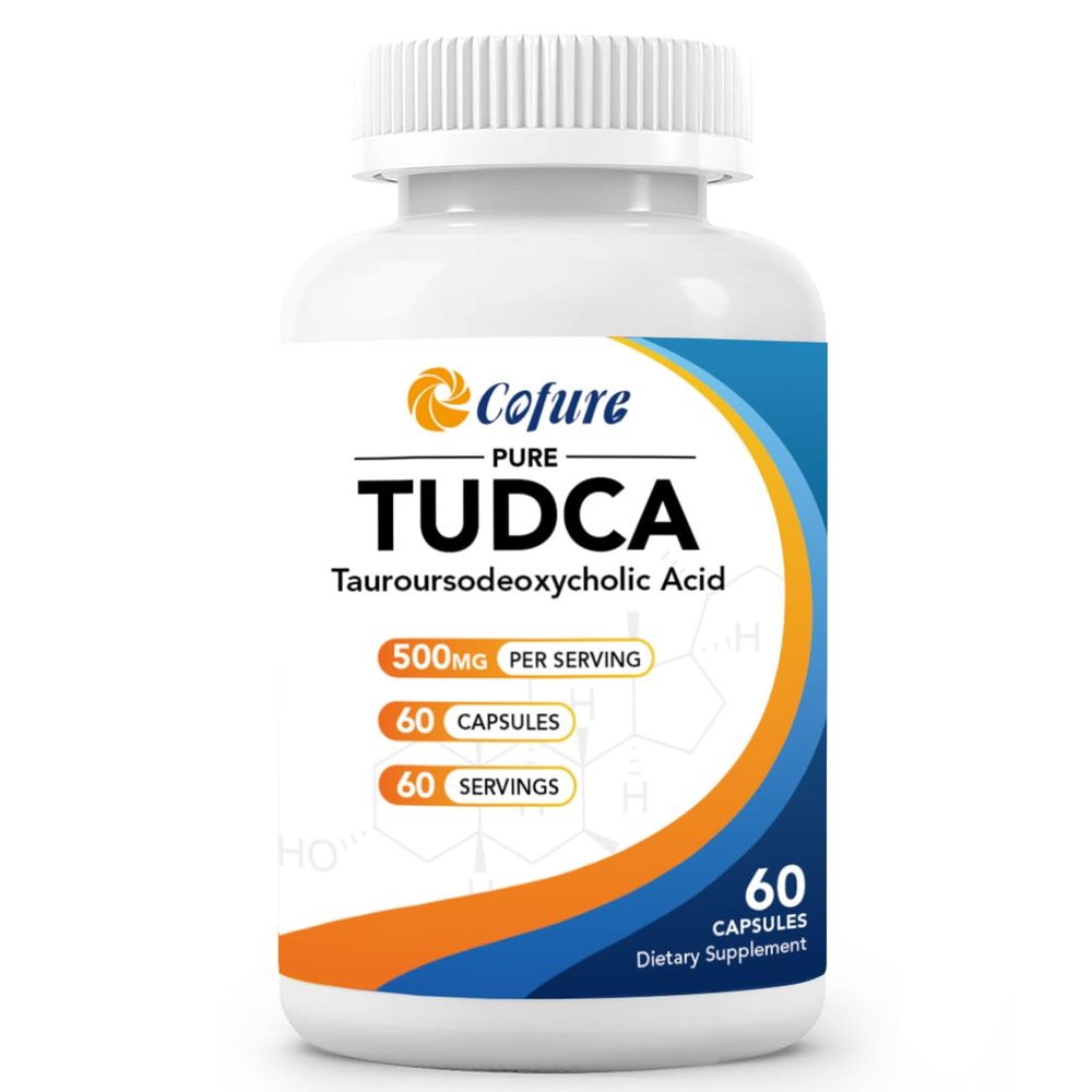 TUDCA 500mg Supplement, Liver and Gallbladder Support, Genuine Purified Bile Salts with Bitter Taste, Gluten Free, Non GMO - 60 Capsules