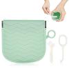 AOOWU Silicone Retainer Case with Hanging Ring Cute Retainer Holder Dental Thin Container Braces Case with Vent Holes Aligner Cleaner Brush Portable Travel Partial Denture Night Mouth Guard (Green) view 1