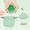 AOOWU Silicone Retainer Case with Hanging Ring Cute Retainer Holder Dental Thin Container Braces Case with Vent Holes Aligner Cleaner Brush Portable Travel Partial Denture Night Mouth Guard (Green) view 3