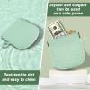 AOOWU Silicone Retainer Case with Hanging Ring Cute Retainer Holder Dental Thin Container Braces Case with Vent Holes Aligner Cleaner Brush Portable Travel Partial Denture Night Mouth Guard (Green) view 4