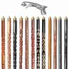 Wooden Walking Sticks and Canes Travel Collapsible for Men Women Seniors Hiking with Brass Cheetah Handle (Silver Polished, AANWS-30) (WS-03) view 1