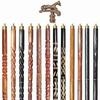 Wooden Walking Sticks and Canes Travel Collapsible for Men Women Seniors Hiking with Brass Horse Handle (Brown Antique, AANWS-106) (WS-02) view 1