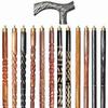 Wooden Walking Sticks and Canes Travel Collapsible for Men Women Seniors Hiking with Brass Derby Handle (Black Antique, AANWS-20) (WS-02) view 1