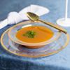 Blue Sky Contrast Soup Bowls 12oz - Elegant Clear Plastic with Gold Rim (10 Count) | Perfect Disposable Dinnerware for Parties & Events view 2