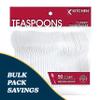 Basic Cutlery Collection 50-Count Medium Weight White Plastic Teaspoons | Disposable & Convenient for Parties, Picnics, Events view 3