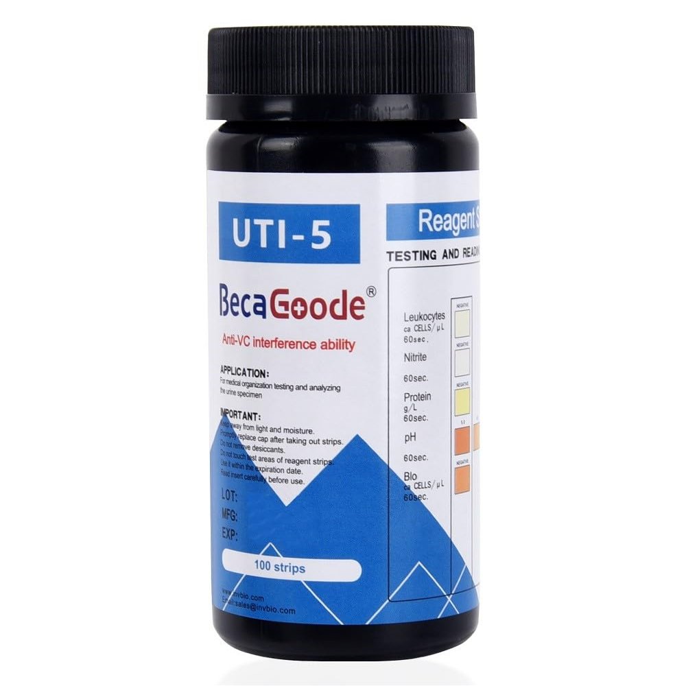 BecaGoode Rapid Urine Test Strips 5 Parameters, UTI Test Strips/Urinary Tract Infection Test Strips- 100 Count
