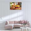 SSDDKL Guacamole Burger And Cheese Bread Canvas Prints Poster Wall Art For Home Office Decorations With Framed 18"x12" view 3