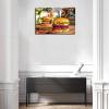 SSDDKL Guacamole Burger And Cheese Bread Canvas Prints Poster Wall Art For Home Office Decorations With Framed 18"x12" view 4