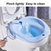 Sitz Bath Flusher Tube, Soft Silicone Flush Hose for Sitz Bath Seat, Wash Anus Squeeze with Large Nozzle, Simple for Baby, Pregnant, Woman, Bedridden Patients, Blue (Blue) view 3