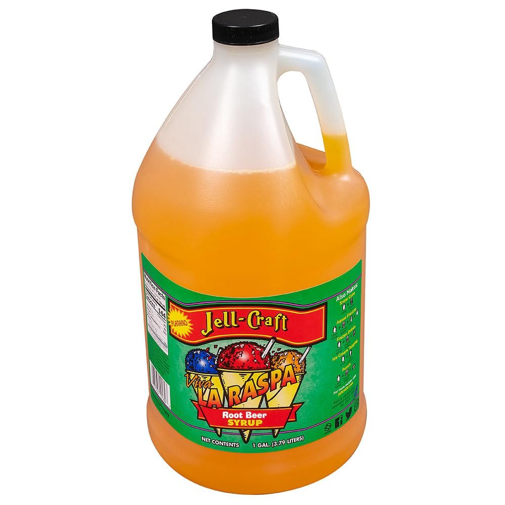 Snow Cone Syrup Shaved Ice - Root Beer Flavor,Coffee, Slushie, soda, Flavored syrups for Drinks 1 Gallon Jug 15680-Root Beer-NPF