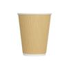 12 oz Ripple Paper Hot Cup (90mm Diameter), Kraft (Case of 500) view 1