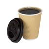 12 oz Ripple Paper Hot Cup (90mm Diameter), Kraft (Case of 500) view 2