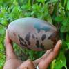 Wonderful Pattern Shiva Lingam Stone from India - Narmadeshwar Narmada River Shiva Genuine Shiva Lingam Stone 4.25" Inch Indian God Idols & Statue Religious Gifts Healing Meditation Stone -I-7043 view 4