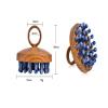 Blue-Vein Stone Quartz Comb Scalp Massager Crystal Head Scratcher Manual Massage Tool view 3