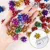 110 Pcs Decorate Supplies Shiny Bows for Gift Wrapping, 1 in Mini Gift Wrap Bows for Xmas Decor, Hanukkah, Birthdays, Weddings, Bridal Showers, Baby Showers Occasion (Sparkly Purple 110 Pcs Set) view 2