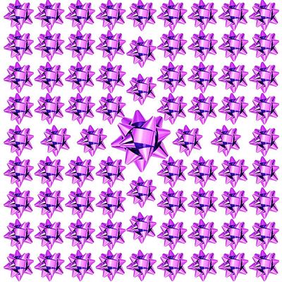 110 Pcs Decorate Supplies Shiny Bows for Gift Wrapping, 1 in Mini Gift Wrap Bows for Xmas Decor, Hanukkah, Birthdays, Weddings, Bridal Showers, Baby Showers Occasion (Metallic Purple 110 Pcs Set)